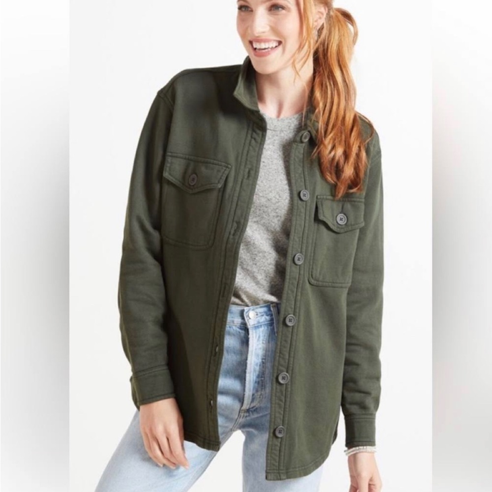 Good American Fleece Shirt Jacket